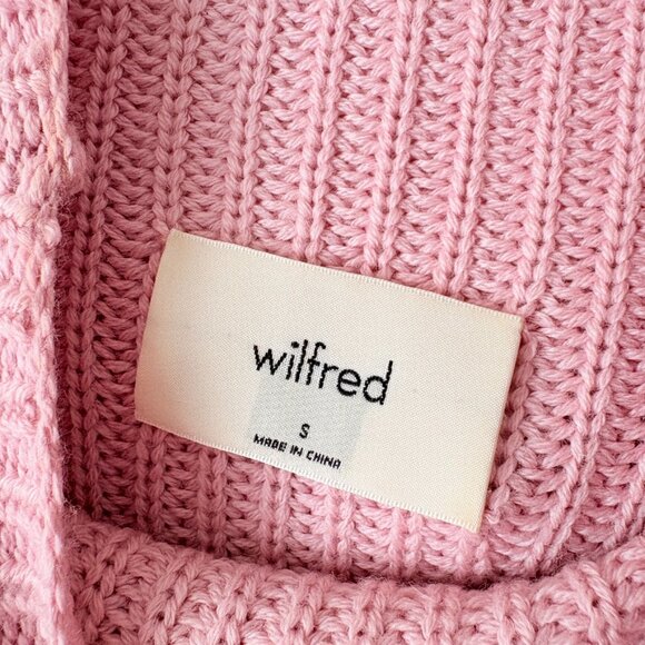Aritzia Wilfred Montpellier Merino Wool Turtleneck Sweater Pink Size Small - Picture 6 of 7